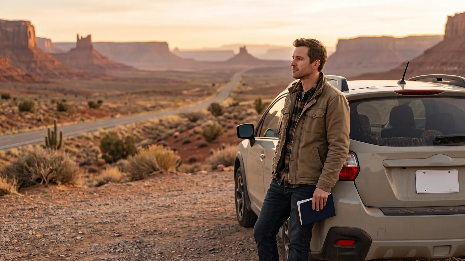 Traveller on a US road trip after renewing an international driving permit